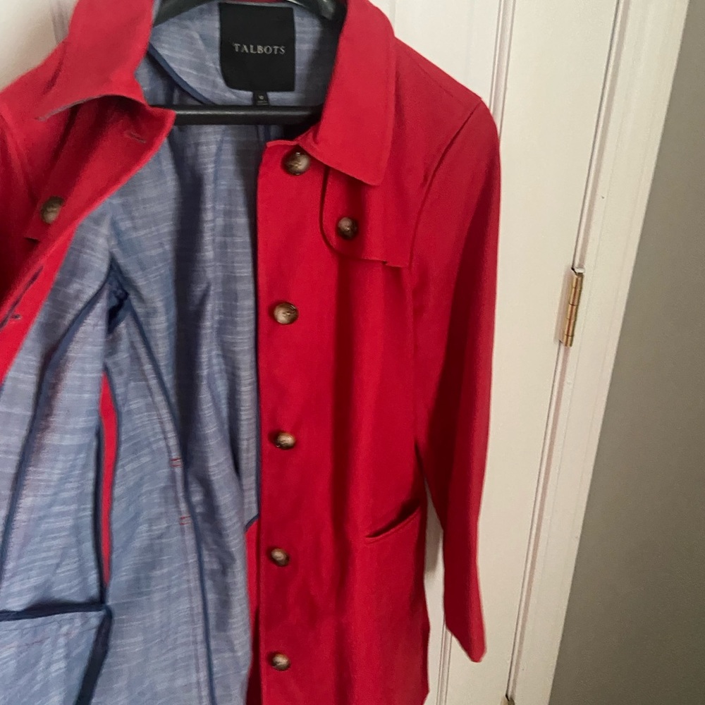 Talbots Red Trench Coat - Picture 2 of 3